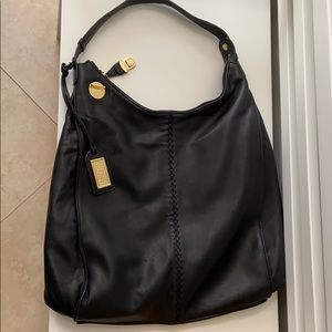 Badgley Mischka black leather hobo